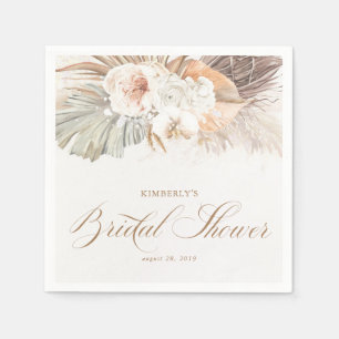 Zachte Pastel Bloemige Pampagras Bruiloftsshower Servet