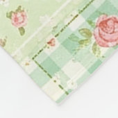 Zachte Pastel Bloemige Patchwork Ginghamruit Fleece Deken (Hoek)