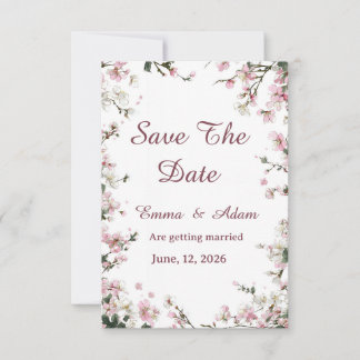 Zachte Pastel Bloemige Save The Date| Trouwkaart Date