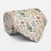 Zachte Pastel Bloemige Waterverf Stropdas (Opgerold)