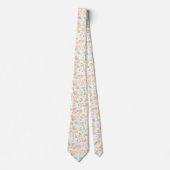 Zachte Pastel Bloemige Whimsical Trouw Halsdas Stropdas (Voorkant)