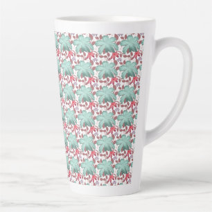 Zachte Pastel Bloemmotief   Elegante bloem Latte Mok