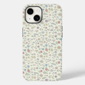 Zachte Pastel Bloemmotief Mooie Hoes voor Telefoon (Achterkant)
