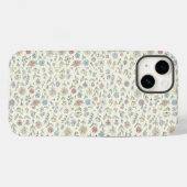 Zachte Pastel Bloemmotief Mooie Hoes voor Telefoon (Achterkant (horizontaal))