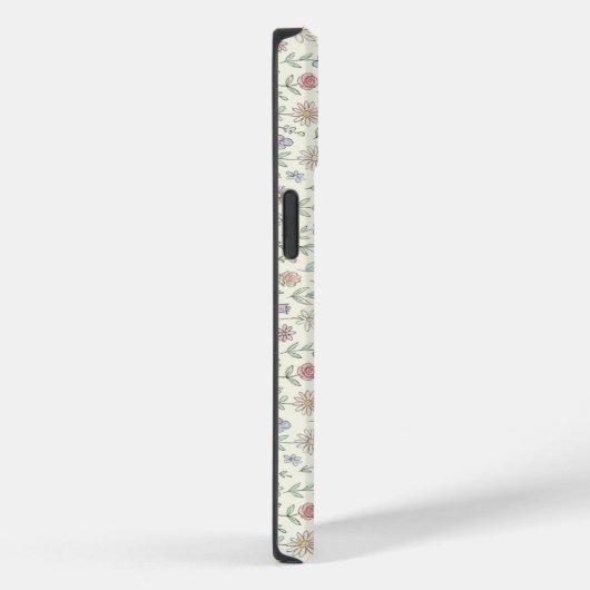 Zachte Pastel Bloemmotief Mooie Hoes voor Telefoon (Achterkant / Rechts)