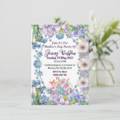 Zachte Pastel Blue Blooms Florence Party Kaart (Staand voorkant)