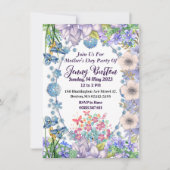 Zachte Pastel Blue Blooms Florence Party Kaart (Voorkant)