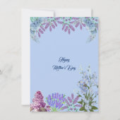 Zachte Pastel Blue Lila Hydrangea 1st Moederdag Kaart (Achterkant)