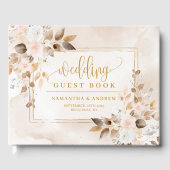 Zachte Pastel Blush Ivoor Goud Boho Fall Wedding Gastenboek (Voorkant)