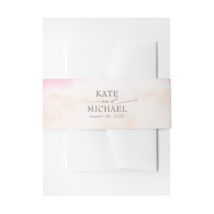 Zachte Pastel Blush Peachy Pinks Waterverven Uitnodigingen Wikkel