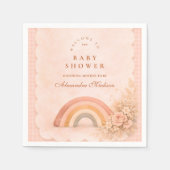 Zachte Pastel Boho Regenboog Baby Shower Servet (Voorkant)