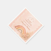 Zachte Pastel Boho Regenboog Baby Shower Servet (Hoek)