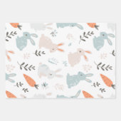 Zachte Pastel Bunny & Carrot Spring Garden set van Inpakpapier Vel (Voorkant)