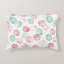 Zachte Pastel Charme in Roze, Groen & Blauw Accent Kussen