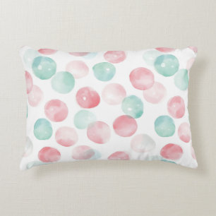 Zachte Pastel Charme in Roze, Groen & Blauw Accent Kussen