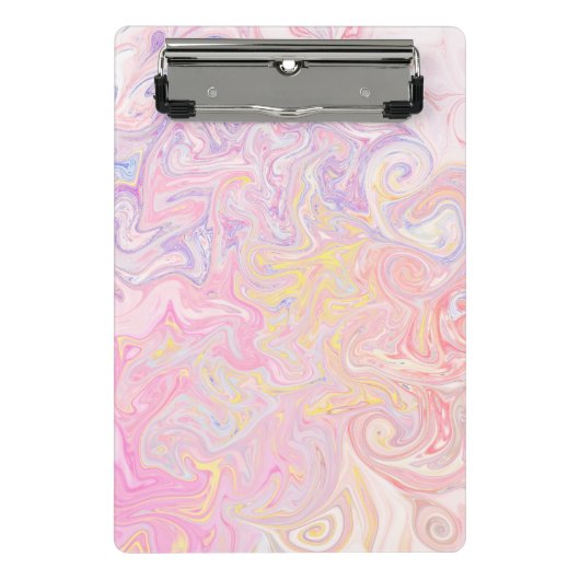 Zachte Pastel Dromerige Marmer Wervel Abstracte Ku Mini Klembord (Voorkant)