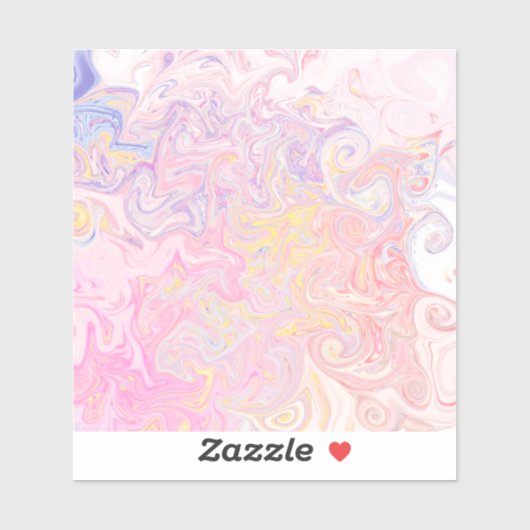 Zachte Pastel Dromerige Marmer Wervel Abstracte Ku Sticker (Vel)