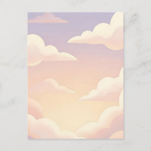 Zachte Pastel Dromerige Wolken Lavendel Roze Lucht Briefkaart