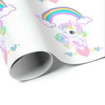 Zachte pastel eenhoorn en regenboog ontwerp inpakp