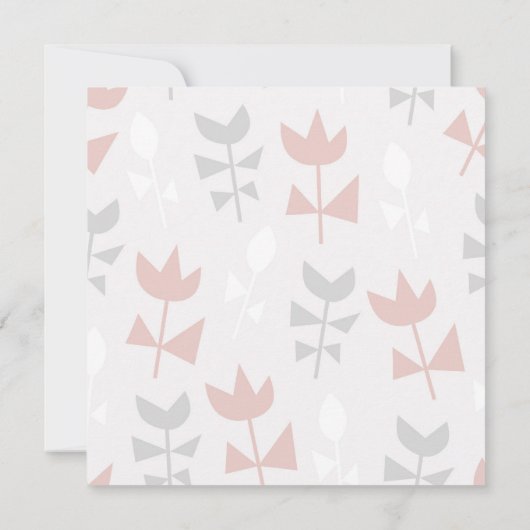 Zachte pastel eenvoudige bloemen baby shower kaart (Achterkant)