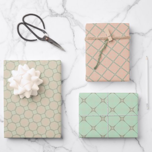 Zachte pastel Elegantie Wrapping Paper Flat Sheet (Voorkant)
