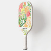 Zachte pastel en aardse tonen, bloementuin pickleball paddle (Links)