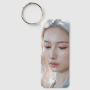 Zachte Pastel Esthetische Vrouw Fijne Kunst Sleutelhanger