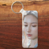 Zachte Pastel Esthetische Vrouw Fijne Kunst Sleutelhanger (Voorkant)