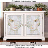 Zachte Pastel Ethische Stads Vrouw FT3R Decoupage Tissuepapier