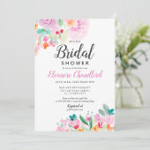  zachte pastel floral waterverf vrijgezellenfeest kaart (Staand voorkant)