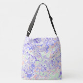 Zachte pastel Funky Boho Retro Abstract Marmer Crossbody Tas (Achterkant)