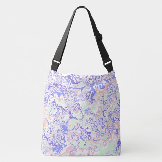 Zachte pastel Funky Boho Retro Abstract Marmer Crossbody Tas (Voorkant)