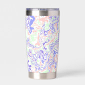 Zachte Pastel Funky Boho Retro Abstract Marmer Geïsoleerde Drinkbeker (Achterkant)