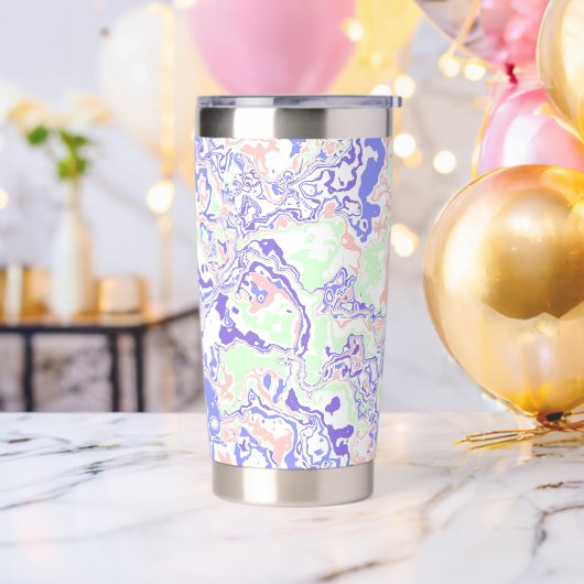 Zachte Pastel Funky Boho Retro Abstract Marmer Geïsoleerde Drinkbeker (Vrijgezellenfeest)