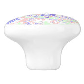 Zachte pastel Funky Boho Retro Abstract Marmer Keramische Knop (Zijkant)