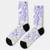 Zachte pastel Funky Boho Retro Abstract Marmer Sokken (Links)