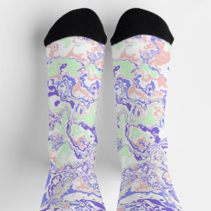 Zachte pastel Funky Boho Retro Abstract Marmer Sokken