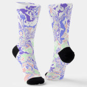 Zachte pastel Funky Boho Retro Abstract Marmer Sokken (Gebogen)