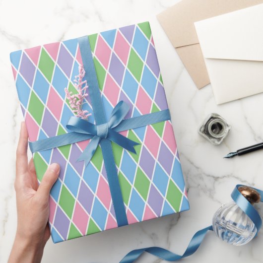 Zachte Pastel Geometrische Harlekijn Cadeaupapier (Geschenken)