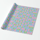 Zachte Pastel Geometrische Harlekijn Cadeaupapier (Uitgerold)