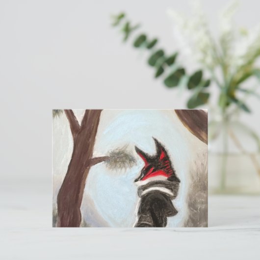 Zachte pastel geschilderd originele fantasy vos uitnodiging briefkaart (Staand voorkant)