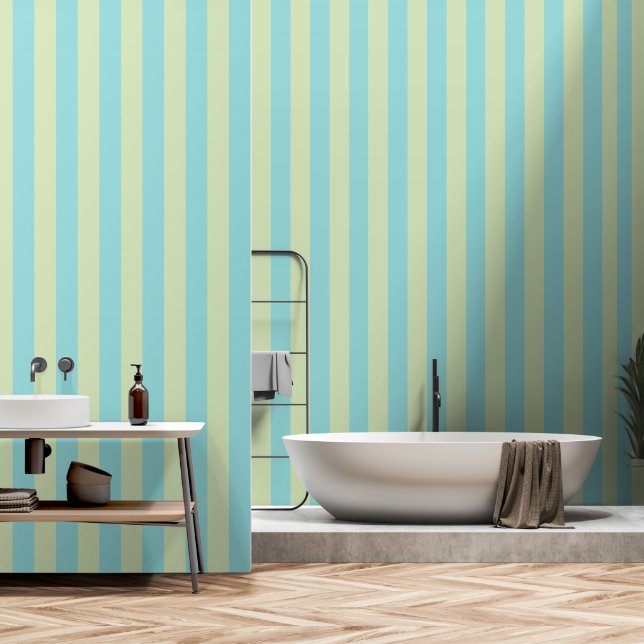 Zachte Pastel Gestreepte Patroon – Lime Cream & Li Behang (Badkamer)