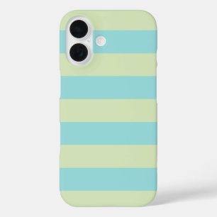 Zachte Pastel Gestreepte Patroon – Lime Crème & Na iPhone 16 Hoesje