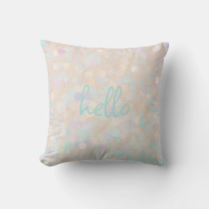 Zachte Pastel Glitter "hallo" Persoonlijk Kussen
