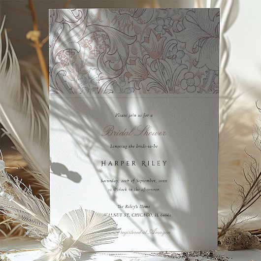 Zachte Pastel Golden Lily Vrijgezellenfeest Elegan Kaart