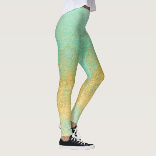 Zachte pastel gouden glitter All-Over-Print Leggin Leggings (Rechts)