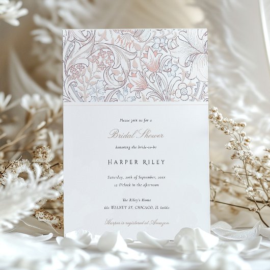 Zachte Pastel Gouden Lelie Bruidsmeisjeshower Eleg Kaart