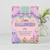 Zachte Pastel Halloween Feestje | Kinderen Geesten Feestdagenkaart (Staand voorkant)