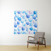 "Zachte Pastel Hart Vierkante Wanddoek" Wandkleed (In situ)