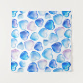 "Zachte Pastel Heart Square Tapestry" Wandkleed (Voorkant (horizontaal))